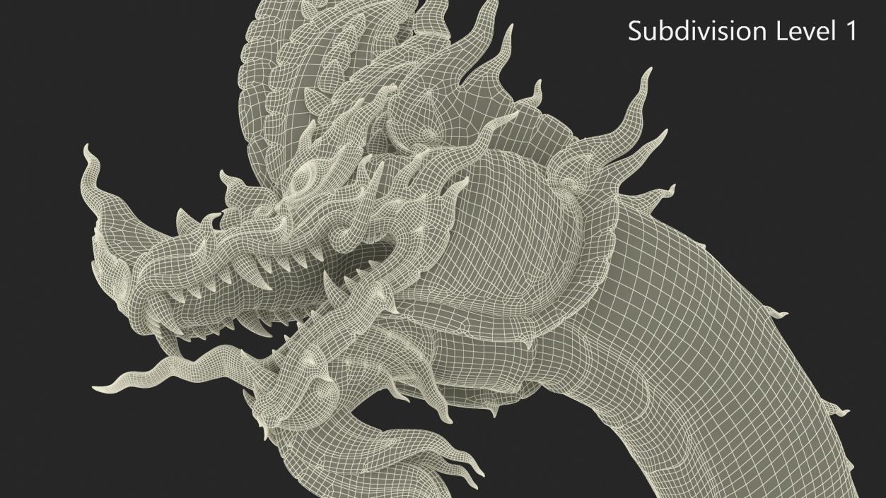 Serpent Dragon White Rigged 3D