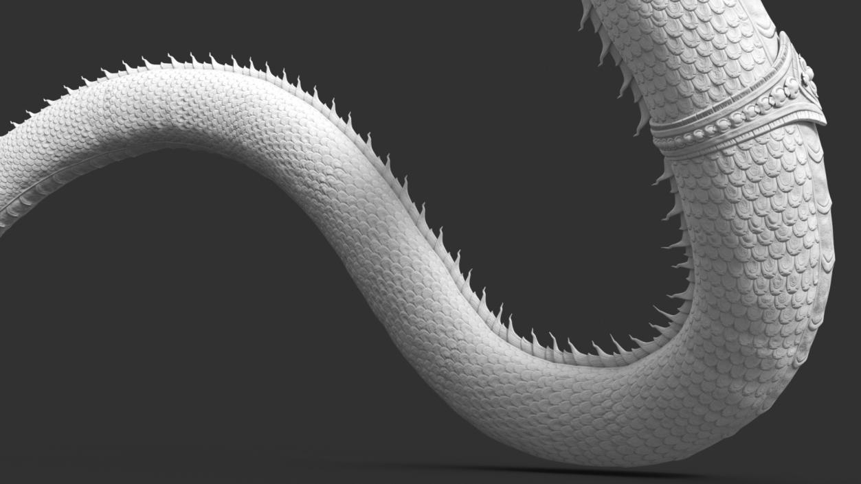 Serpent Dragon White Rigged 3D