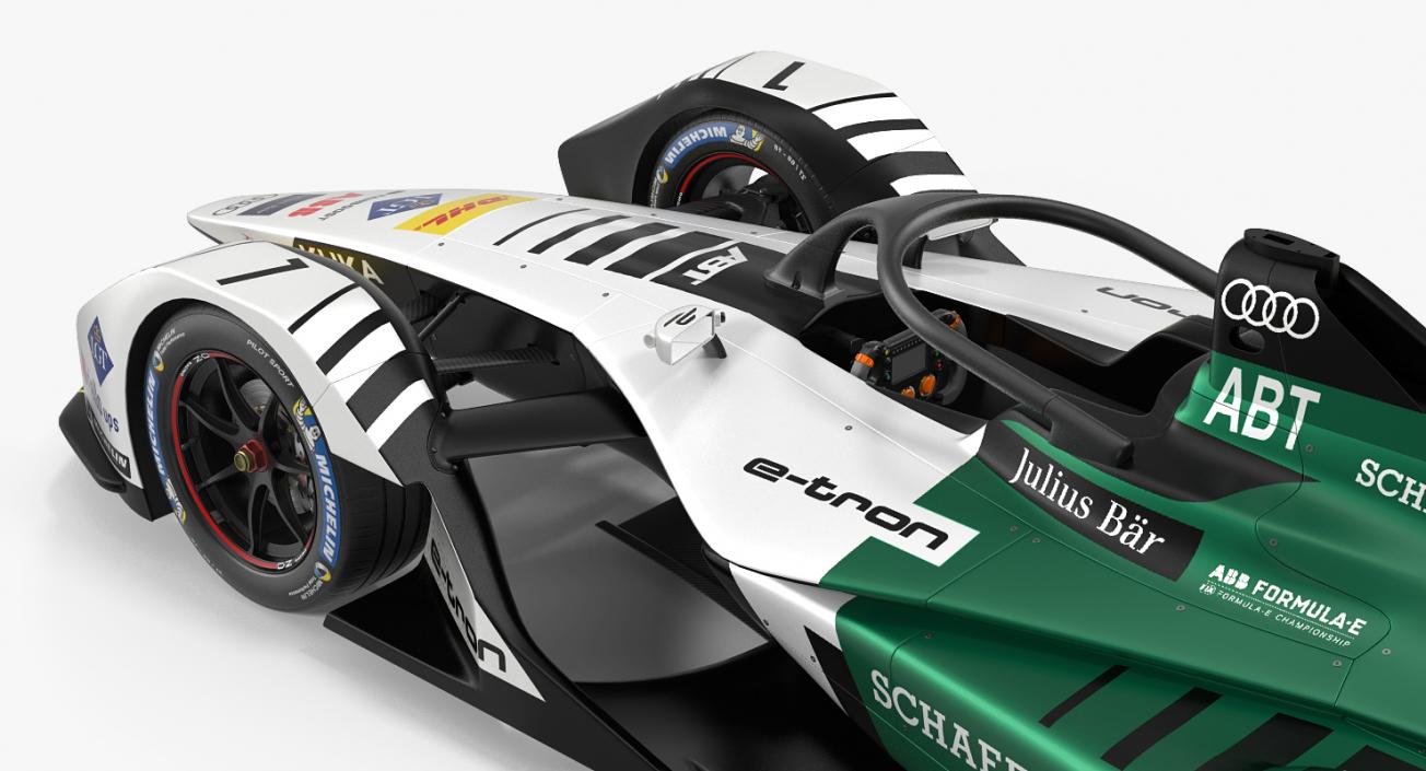 3D Audi E-Tron FE05 Formula E Rigged model