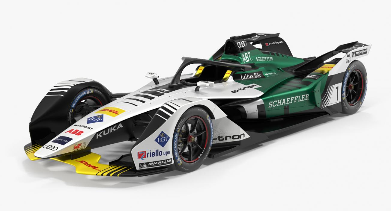 3D Audi E-Tron FE05 Formula E Rigged model