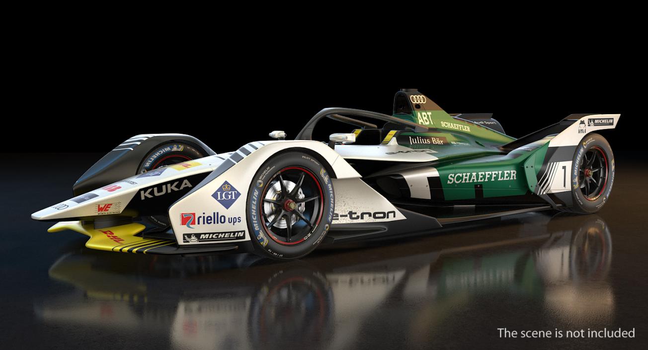 3D Audi E-Tron FE05 Formula E Rigged model