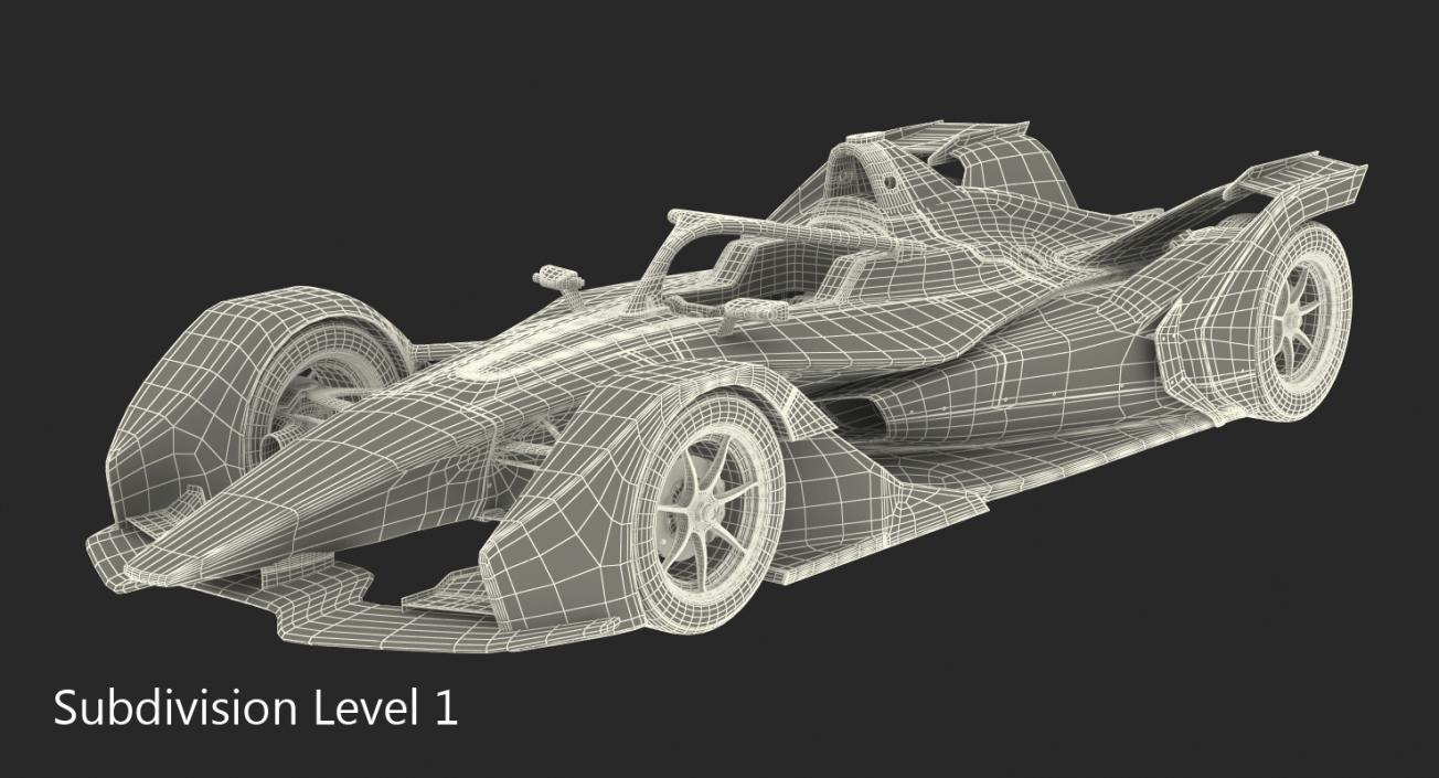 3D Audi E-Tron FE05 Formula E Rigged model