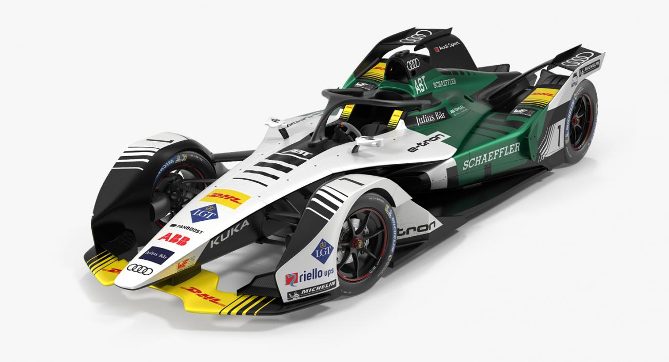 3D Audi E-Tron FE05 Formula E Rigged model