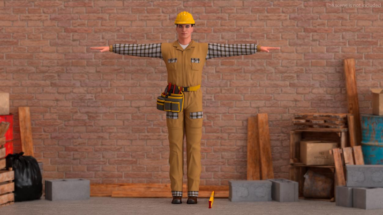 Builder T-Pose 3D model