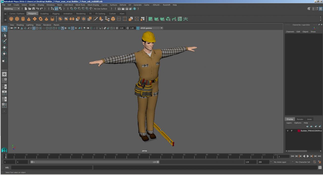 Builder T-Pose 3D model