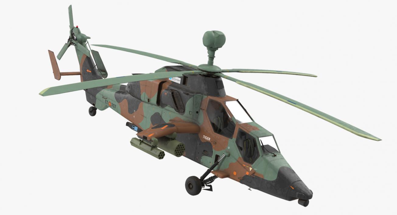 3D Eurocopter Tigre Spanish Army Rigged