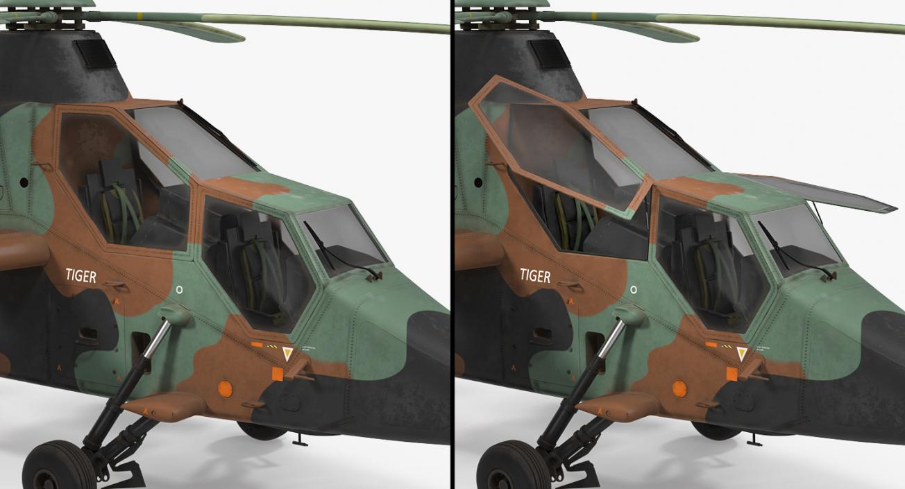 3D Eurocopter Tigre Spanish Army Rigged