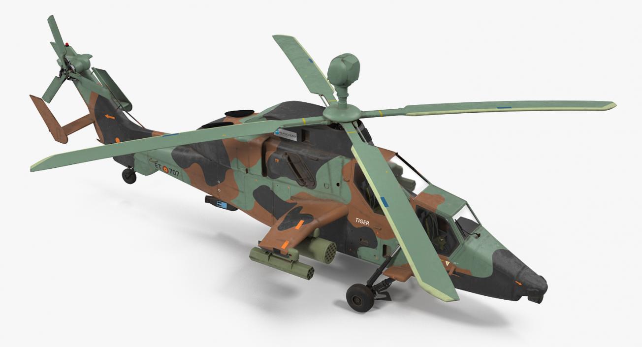 3D Eurocopter Tigre Spanish Army Rigged