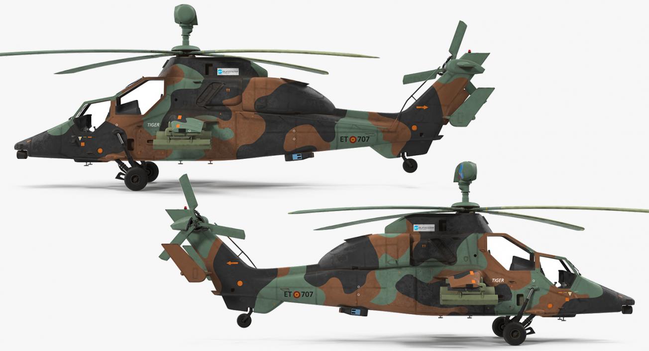 3D Eurocopter Tigre Spanish Army Rigged