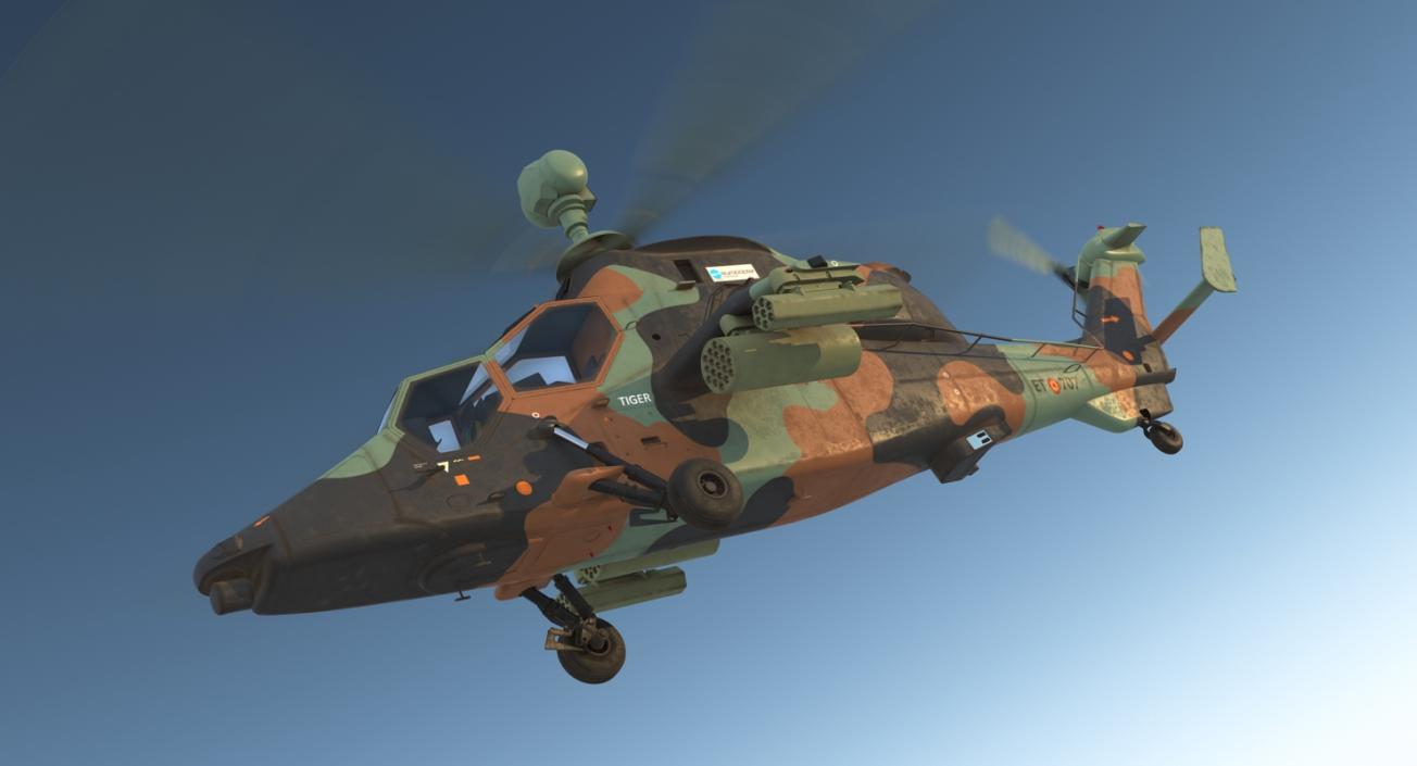 3D Eurocopter Tigre Spanish Army Rigged