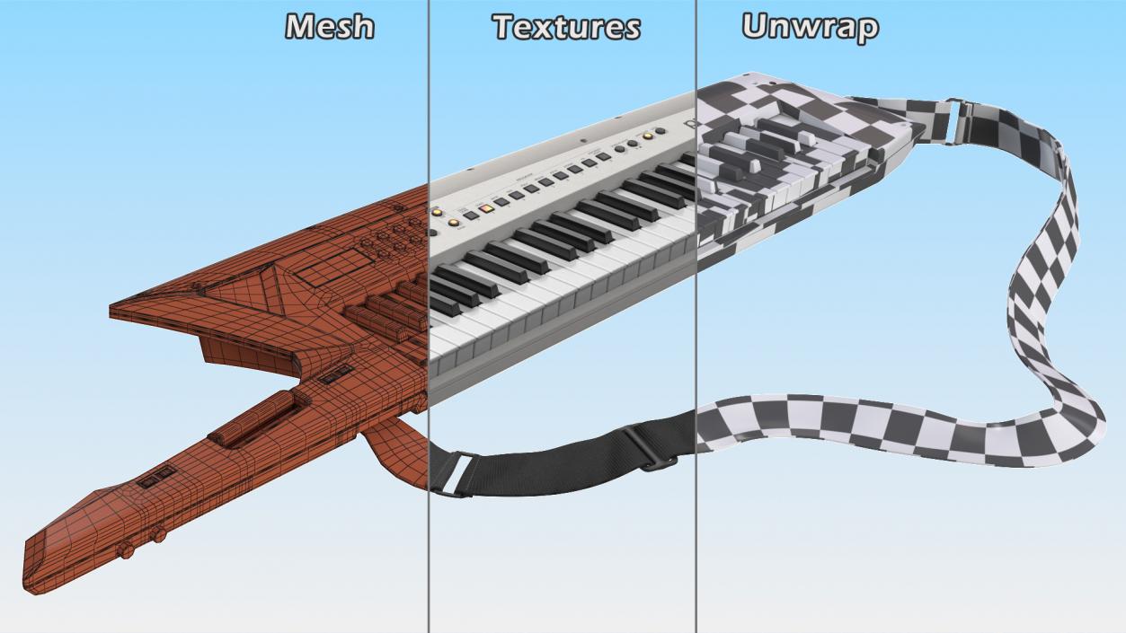 Roland AX Edge Keytar White 3D