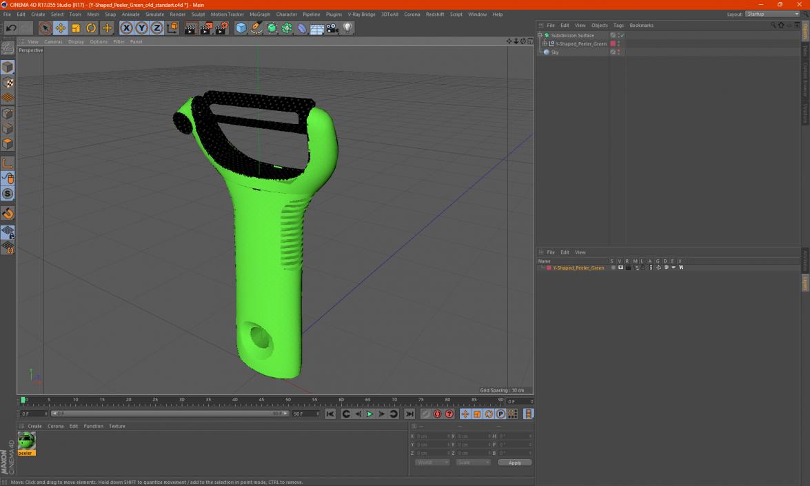 3D Y-Shaped Peeler Green