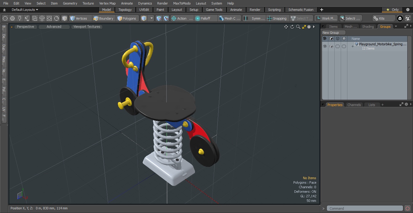 Playground Motorbike Springer 3D model