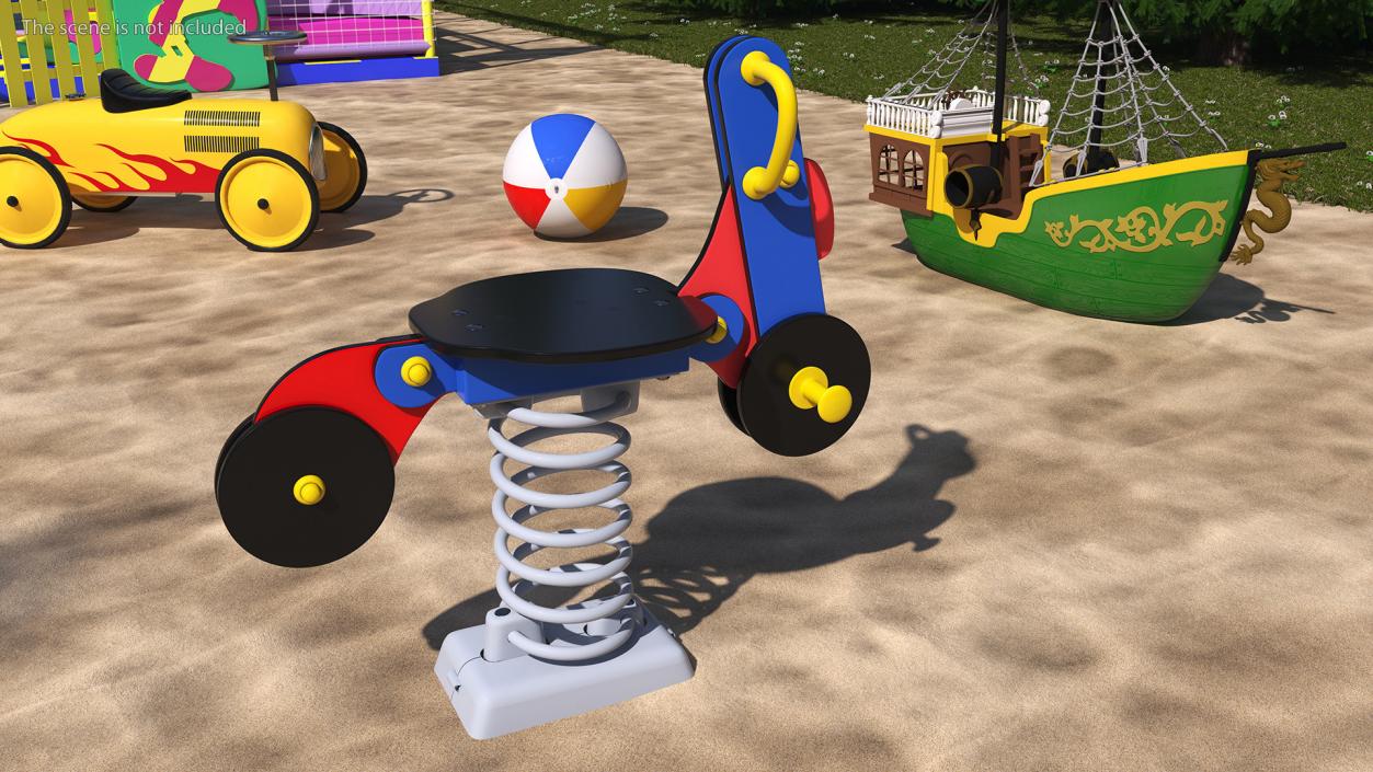 Playground Motorbike Springer 3D model