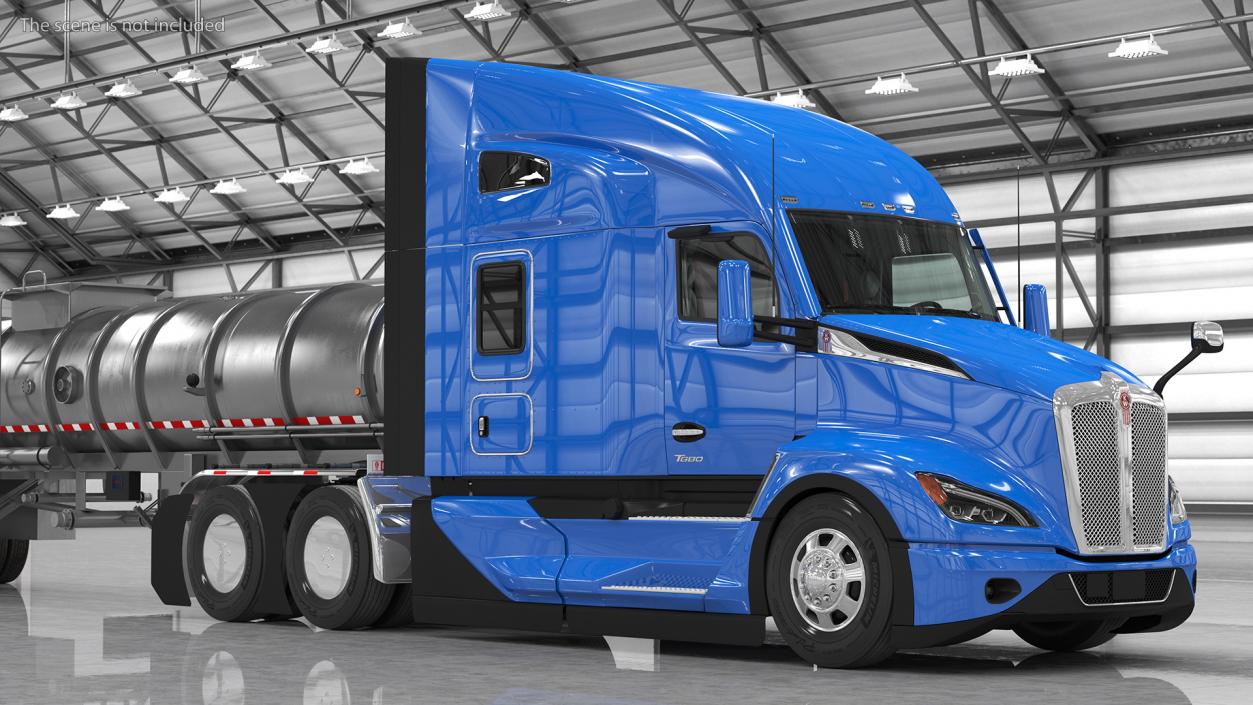 3D Kenworth Truck with Tanker Trailer Rigged