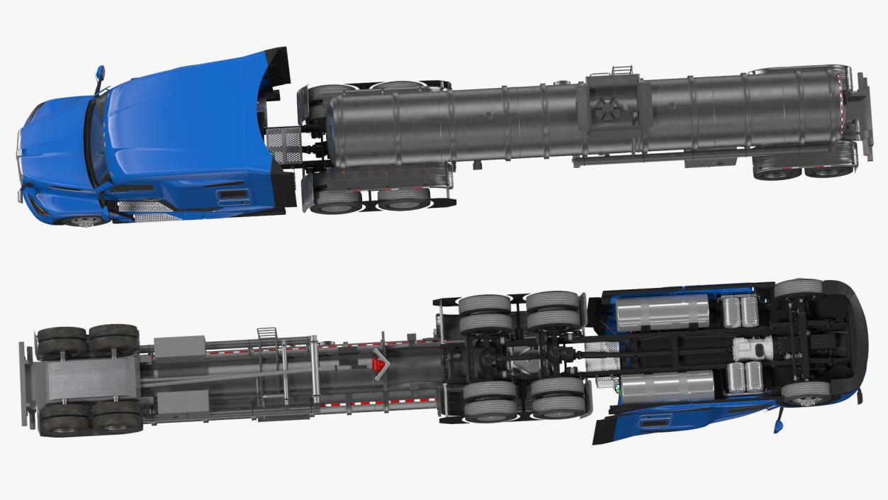 3D Kenworth Truck with Tanker Trailer Rigged