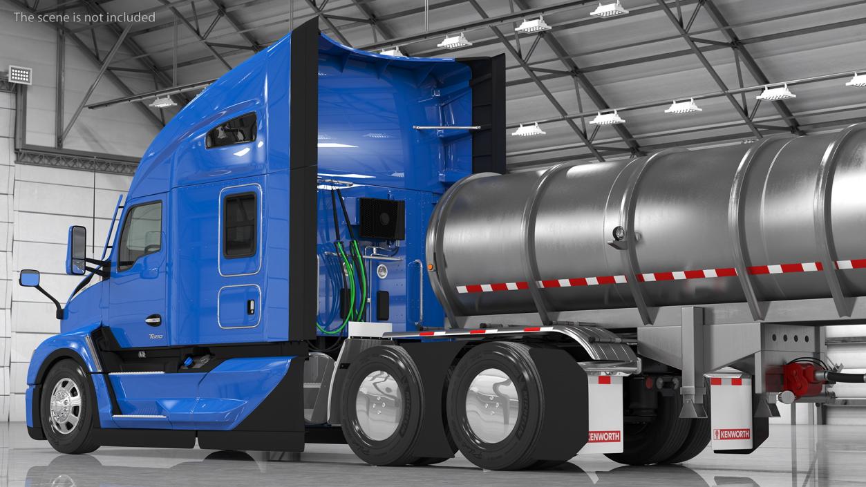 3D Kenworth Truck with Tanker Trailer Rigged