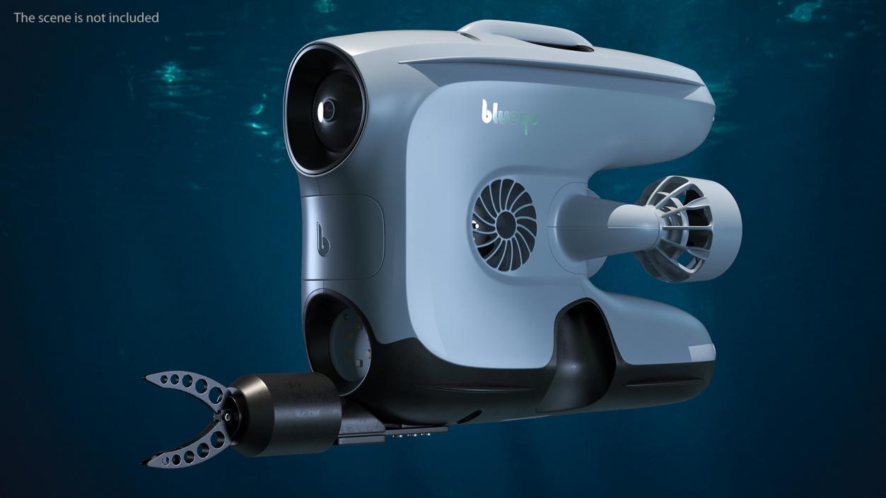 3D model Blueye X3 Underwater Drone with Gripper Rigged for Maya