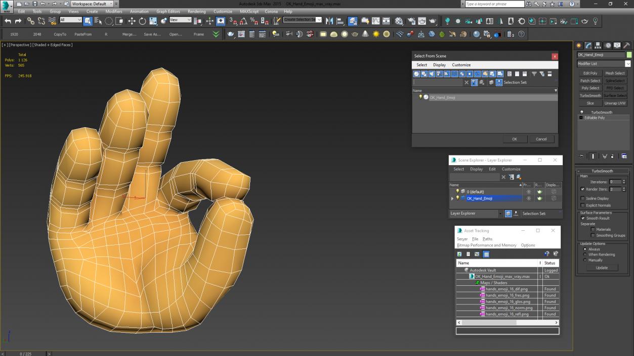 3D OK Hand Emoji model