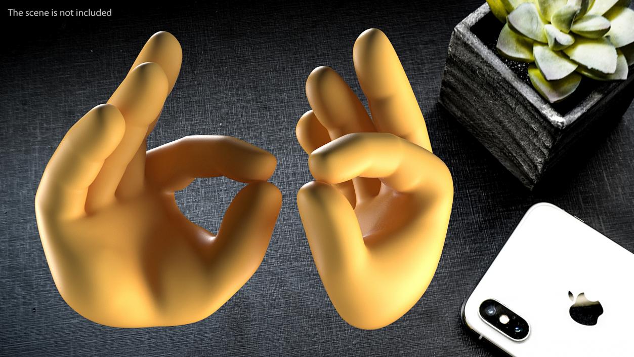 3D OK Hand Emoji model