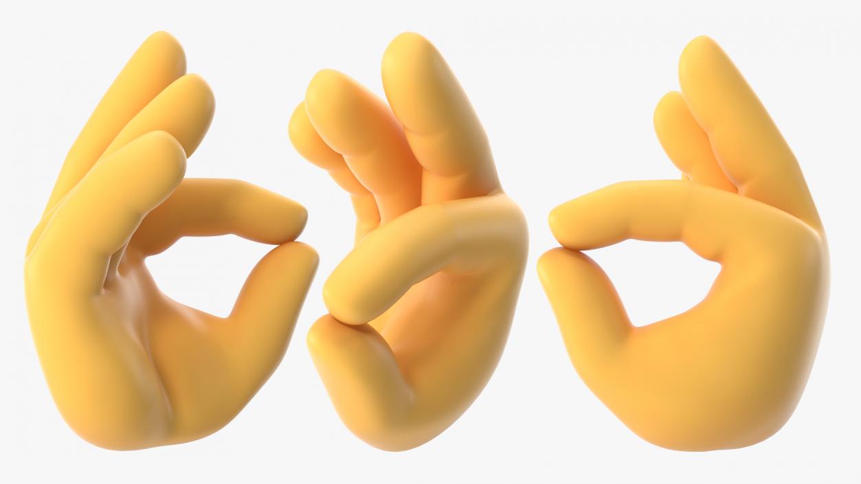 3D OK Hand Emoji model