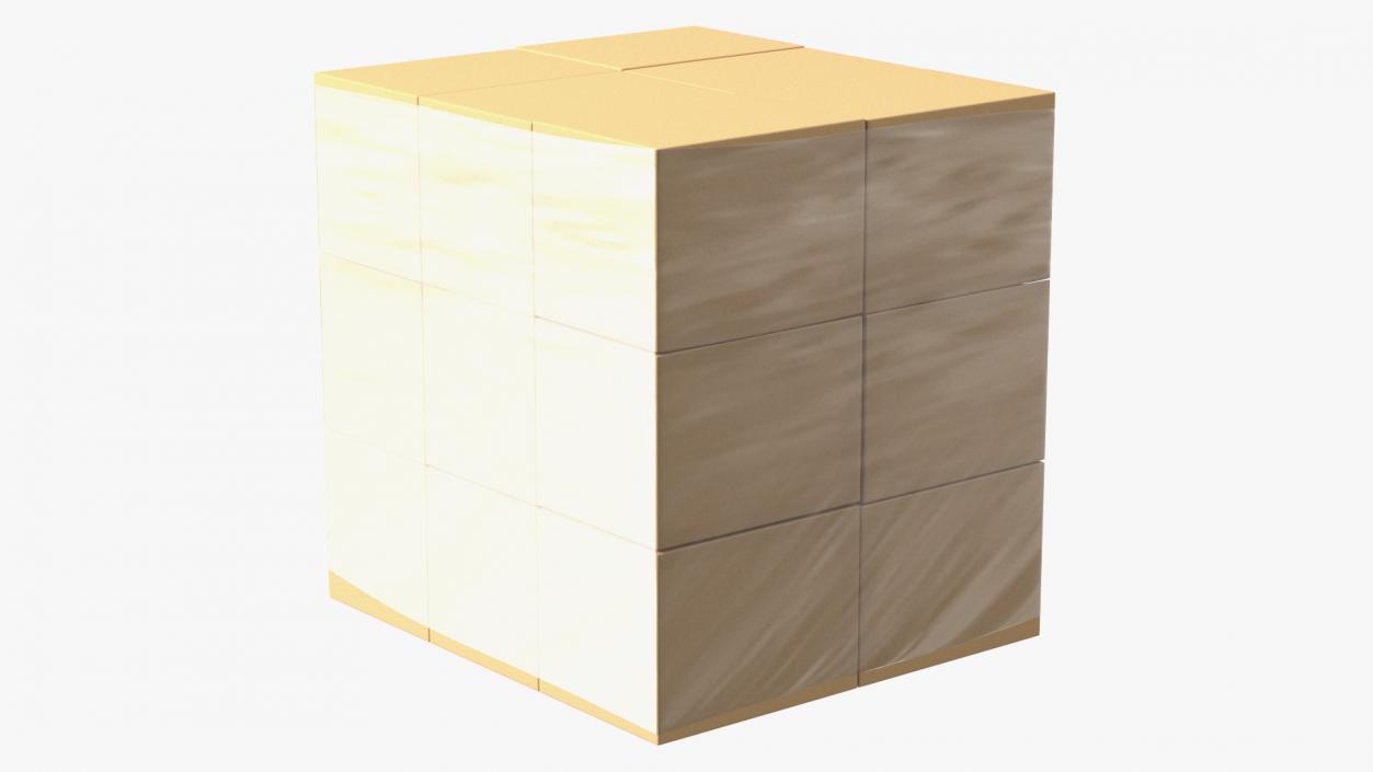 Carton Boxes Wrapped in Stretch Film(1) 3D model