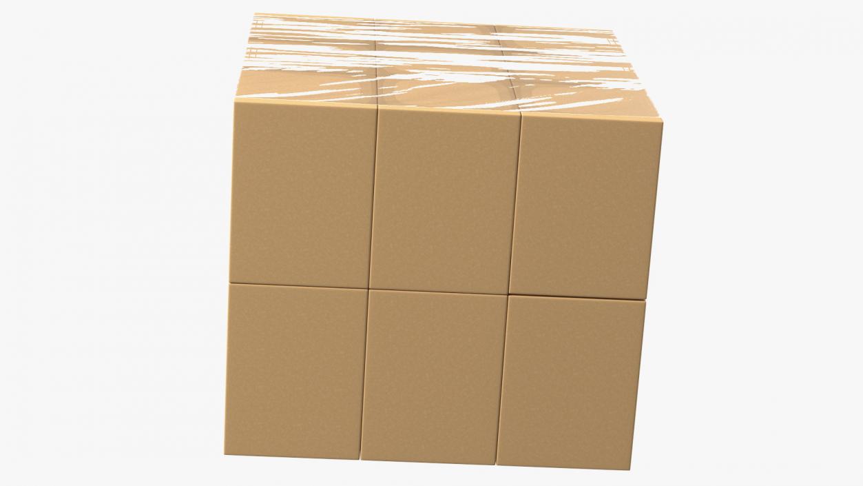 Carton Boxes Wrapped in Stretch Film(1) 3D model