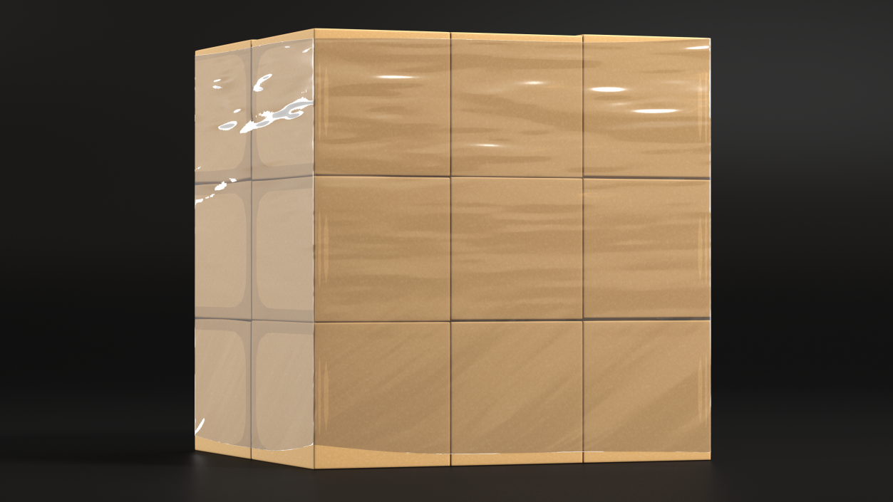 Carton Boxes Wrapped in Stretch Film(1) 3D model