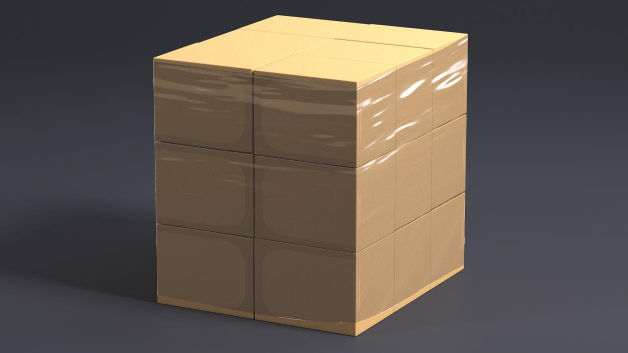 Carton Boxes Wrapped in Stretch Film(1) 3D model