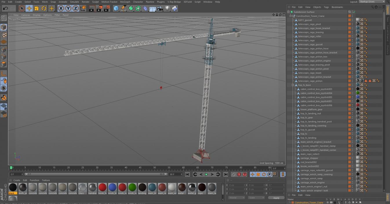 Construction Tower Crane 3D model