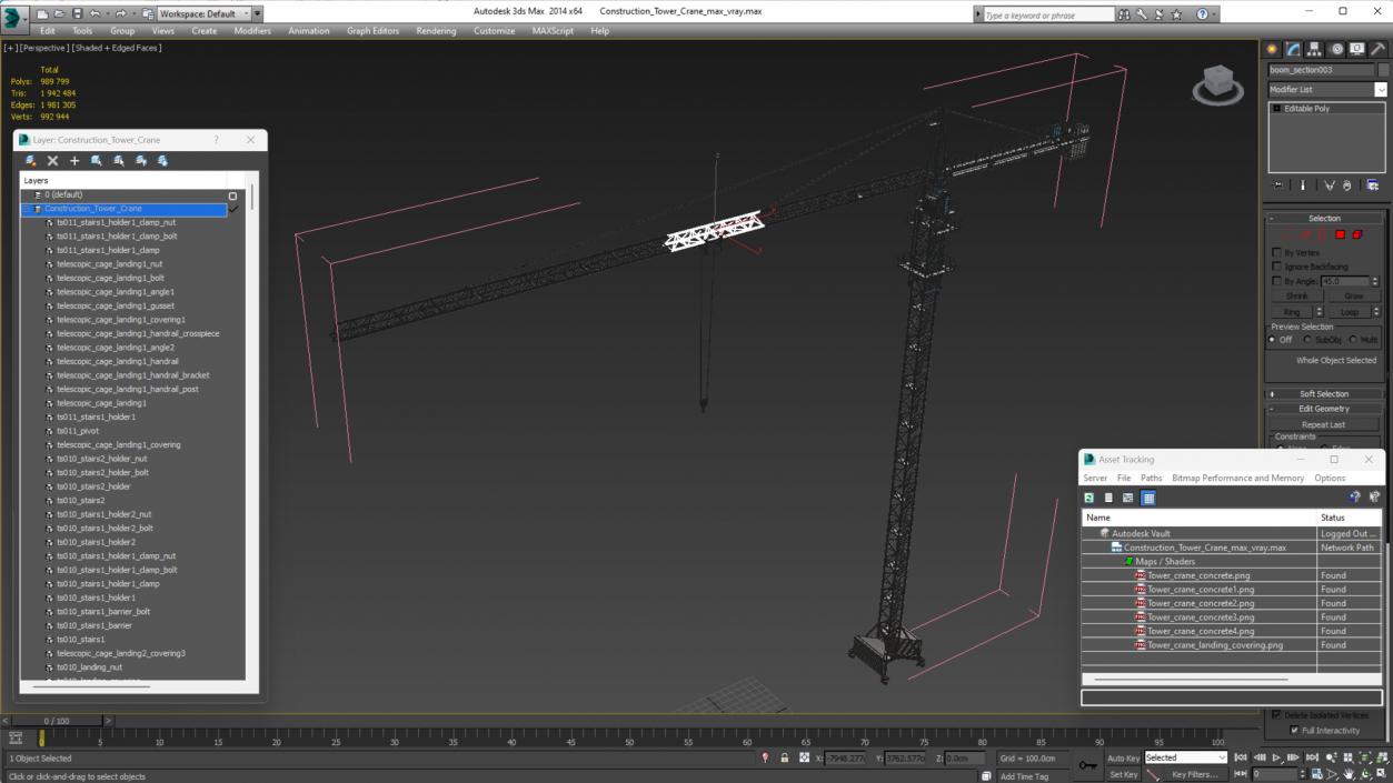 Construction Tower Crane 3D model