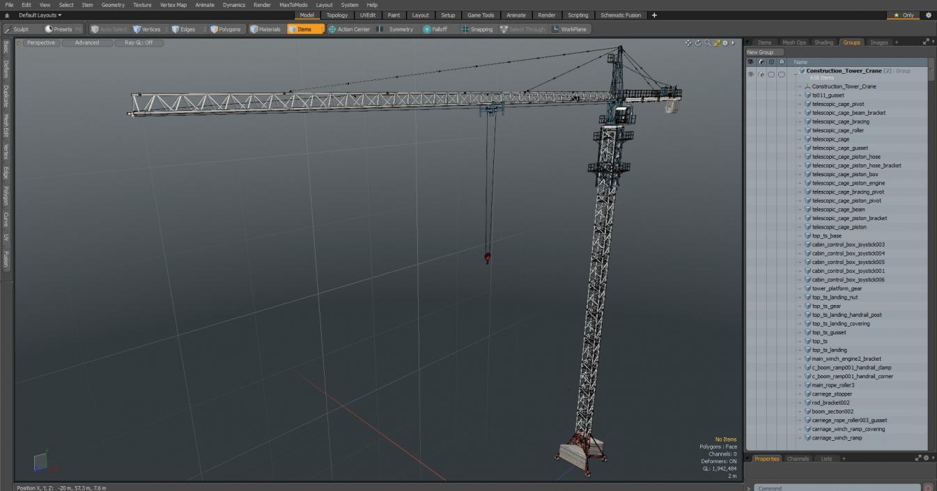 Construction Tower Crane 3D model