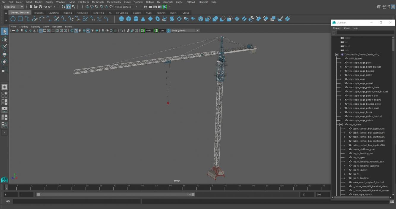 Construction Tower Crane 3D model