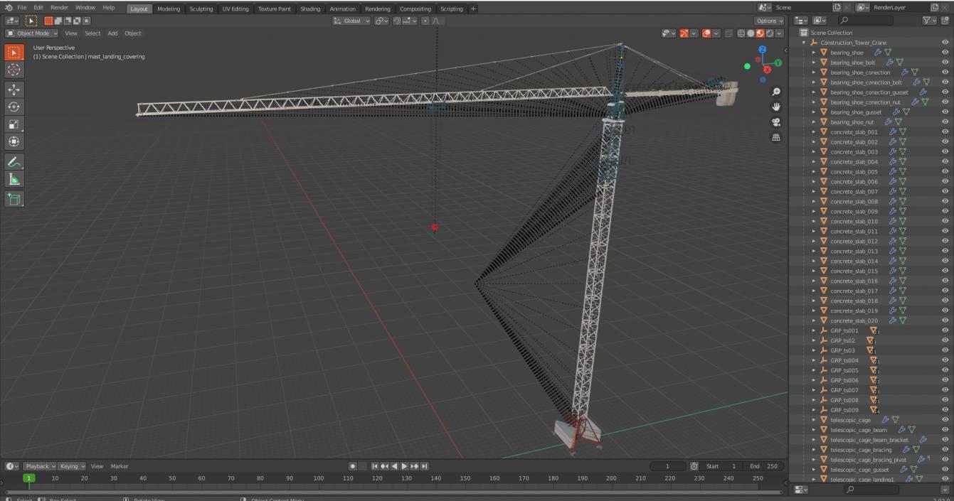 Construction Tower Crane 3D model