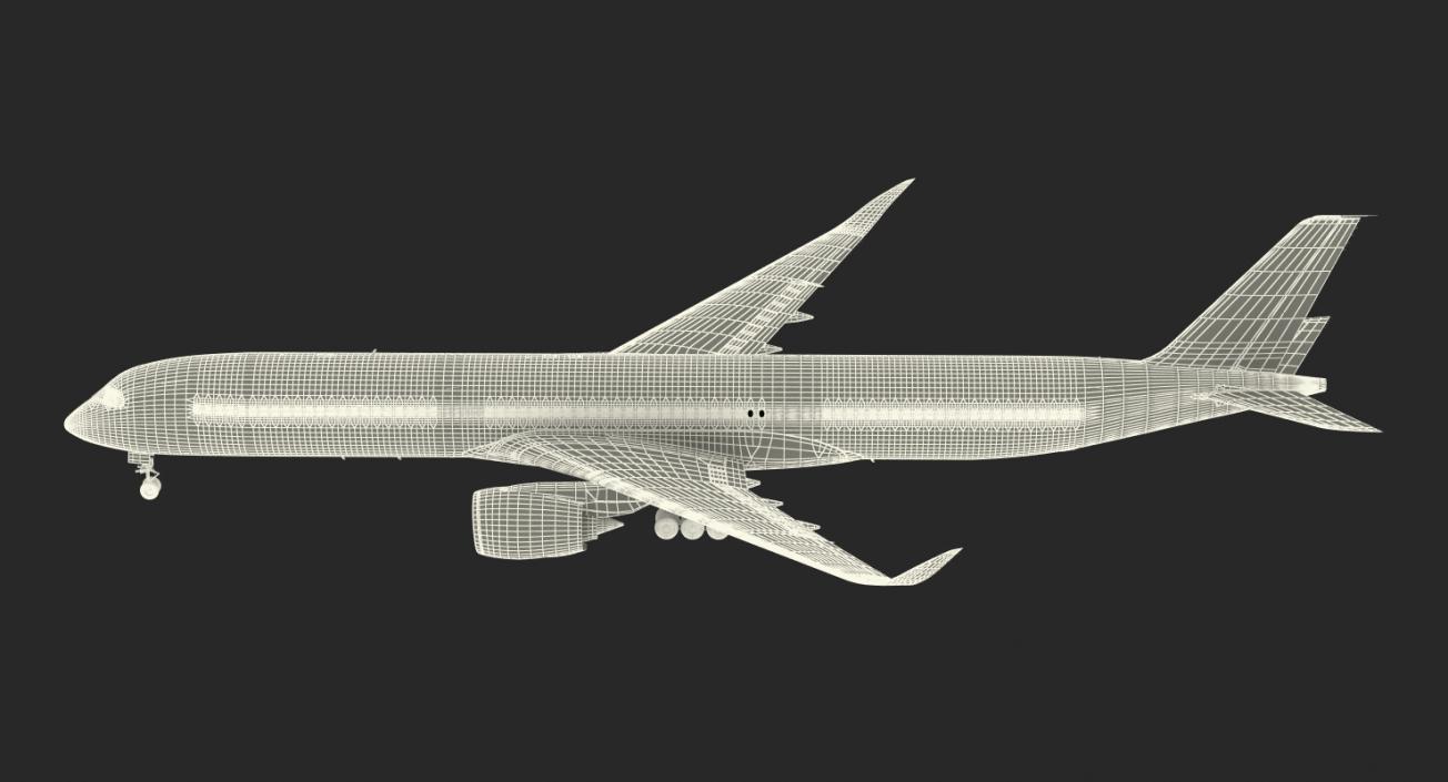 3D Airbus A350-1000 Lufthansa Rigged model