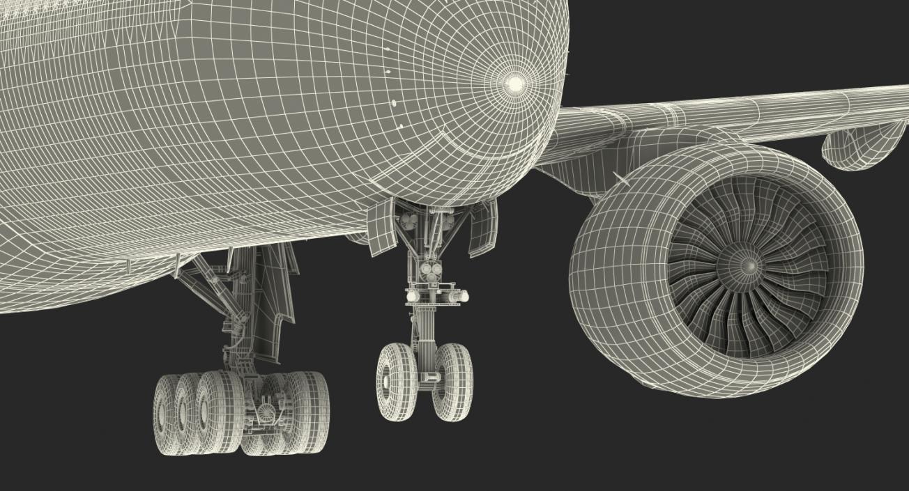 3D Airbus A350-1000 Lufthansa Rigged model