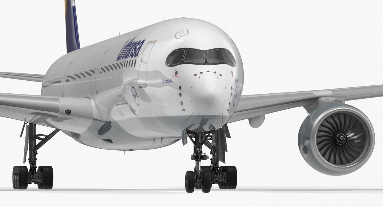 3D Airbus A350-1000 Lufthansa Rigged model