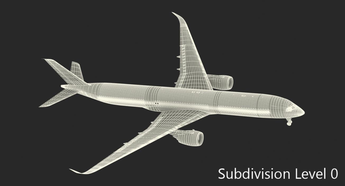 3D Airbus A350-1000 Lufthansa Rigged model