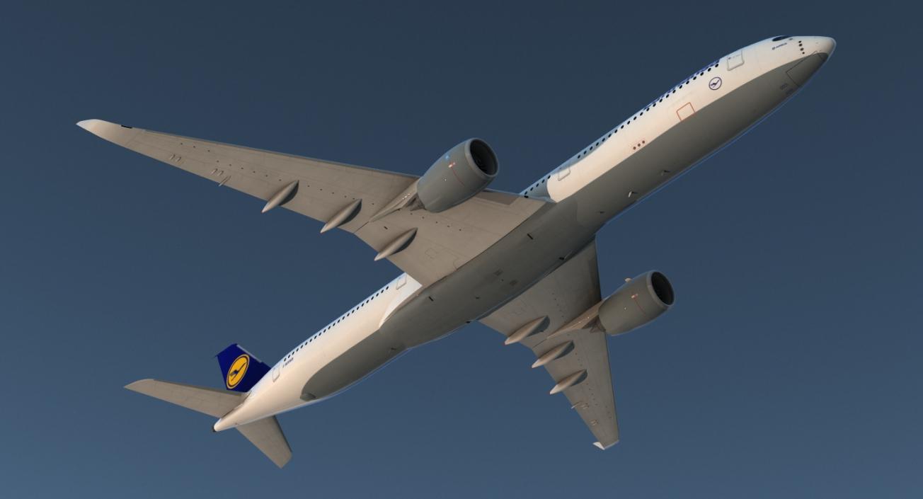 3D Airbus A350-1000 Lufthansa Rigged model