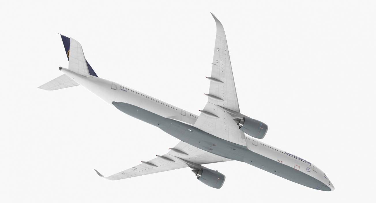 3D Airbus A350-1000 Lufthansa Rigged model