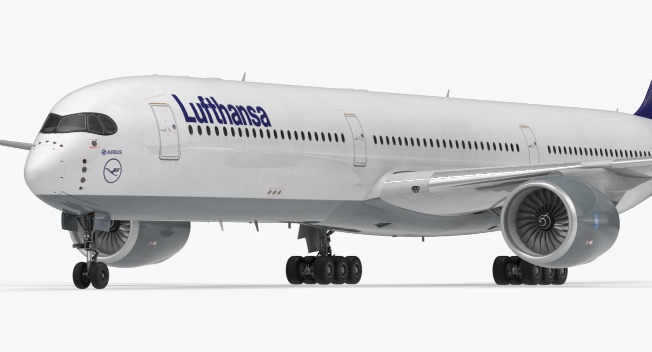 3D Airbus A350-1000 Lufthansa Rigged model