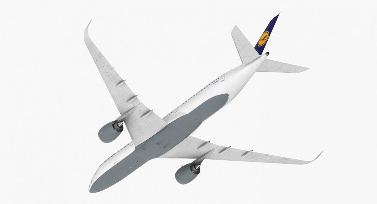 3D Airbus A350-1000 Lufthansa Rigged model