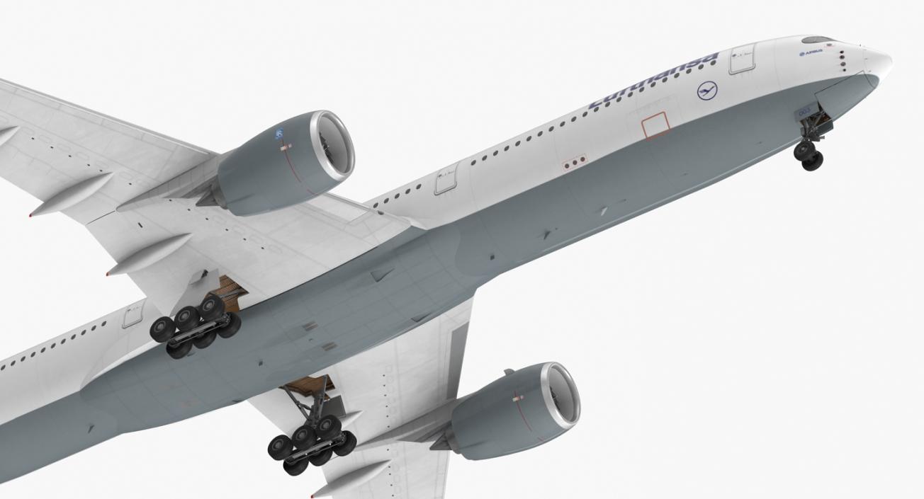 3D Airbus A350-1000 Lufthansa Rigged model