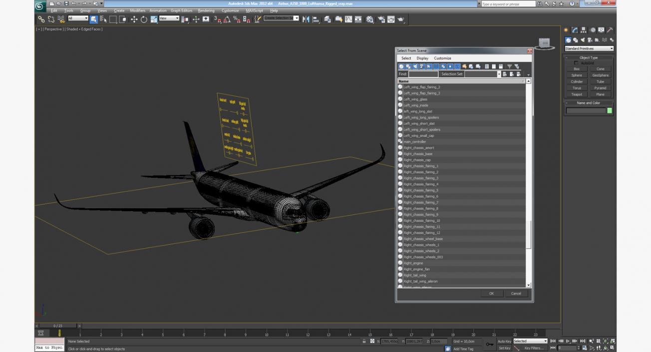 3D Airbus A350-1000 Lufthansa Rigged model