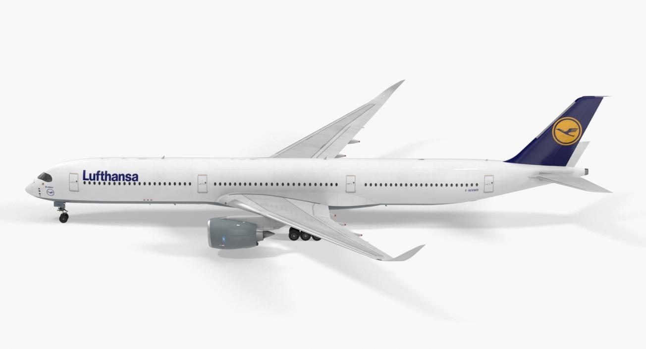 3D Airbus A350-1000 Lufthansa Rigged model