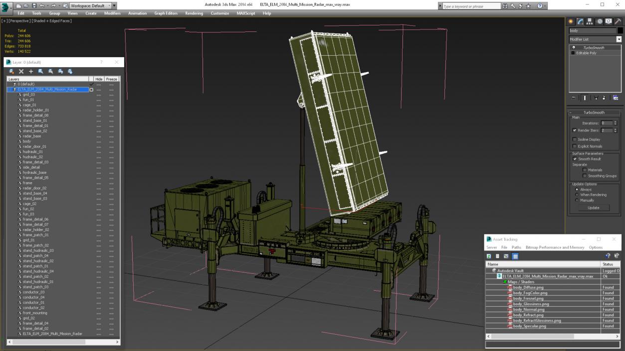 3D ELTA ELM 2084 Multi Mission Radar model