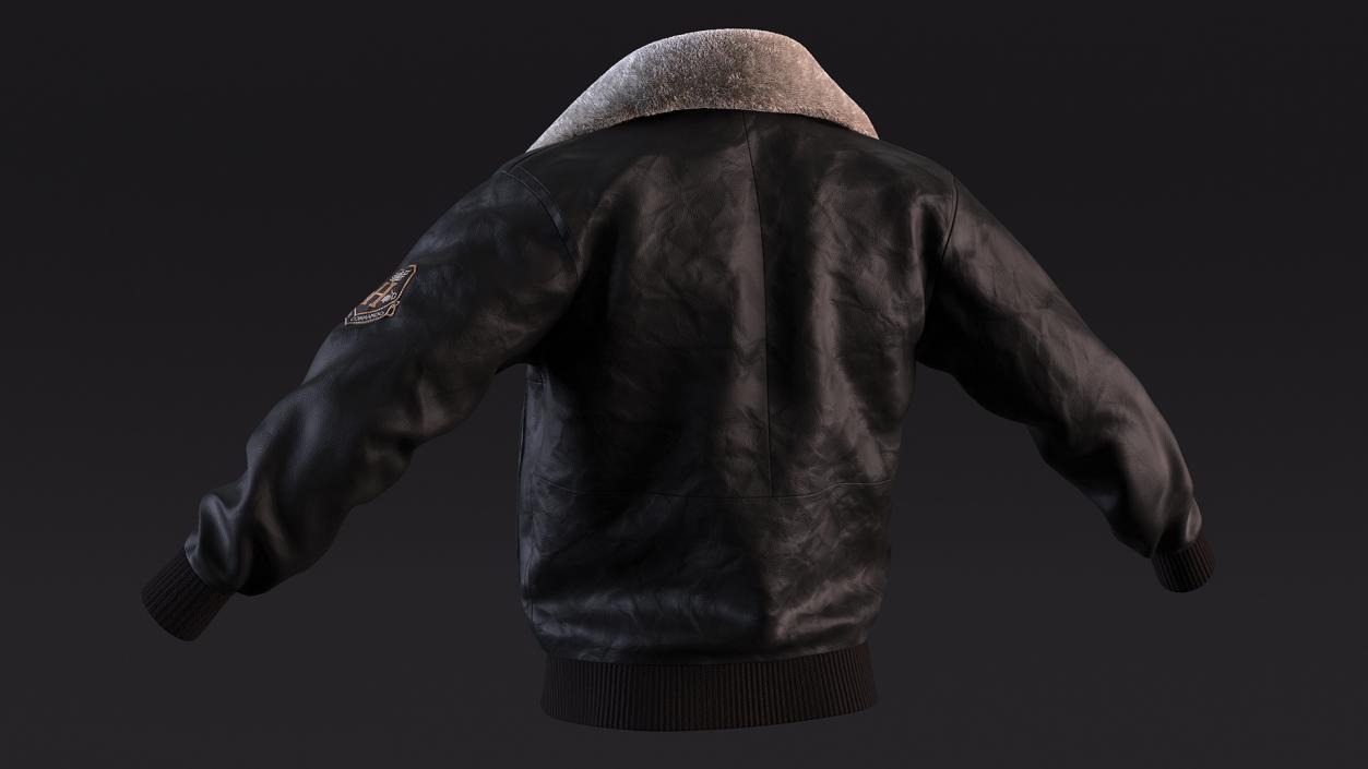 3D Aviator Flying Jacket Black Fur