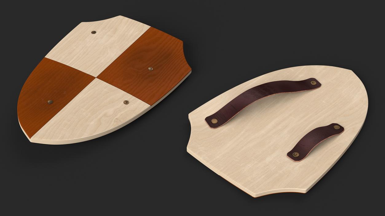 Toy Wooden Sword and Shield 3D