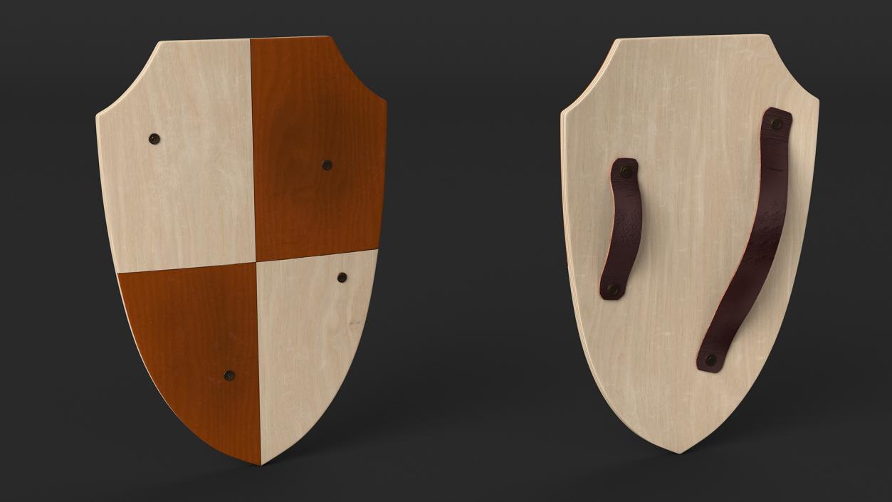 Toy Wooden Sword and Shield 3D