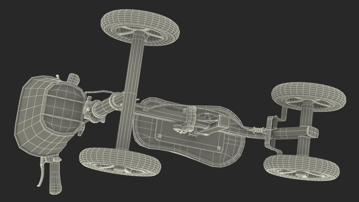 Black Knee Scooter Rigged for Maya 3D model